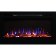 Eden Branch Heating 36” Black Wall Mounted or Built In Recessed Electric Fireplace 101004